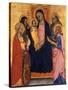 Enthroned Madonna and Child with Four Saints, C.1400-null-Stretched Canvas