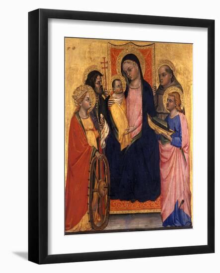 Enthroned Madonna and Child with Four Saints, C.1400-null-Framed Giclee Print