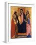 Enthroned Madonna and Child with Four Saints, C.1400-null-Framed Giclee Print