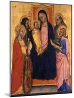 Enthroned Madonna and Child with Four Saints, C.1400-null-Mounted Giclee Print