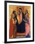 Enthroned Madonna and Child with Four Saints, C.1400-null-Framed Giclee Print