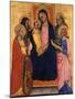 Enthroned Madonna and Child with Four Saints, C.1400-null-Mounted Giclee Print