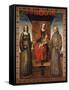 Enthroned Madonna and Child with Saints Bernardino and Catherine of Alexandria-Vincenzo Foppa-Framed Stretched Canvas