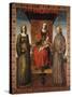 Enthroned Madonna and Child with Saints Bernardino and Catherine of Alexandria-Vincenzo Foppa-Stretched Canvas