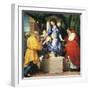 Enthroned Madonna and Child with Saints Giuseppe and Jerome-null-Framed Giclee Print