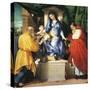 Enthroned Madonna and Child with Saints Giuseppe and Jerome-null-Stretched Canvas