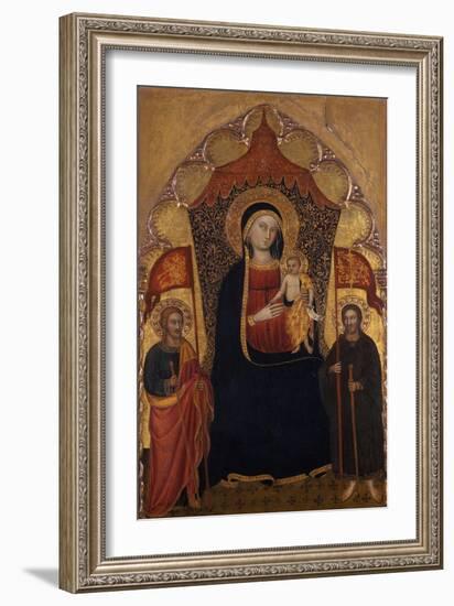 Enthroned Madonna and Child with the Apostle Jacob the Elder and St. Ranieri, C.1410-20-Turino Vanni-Framed Giclee Print