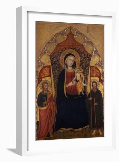 Enthroned Madonna and Child with the Apostle Jacob the Elder and St. Ranieri, C.1410-20-Turino Vanni-Framed Giclee Print