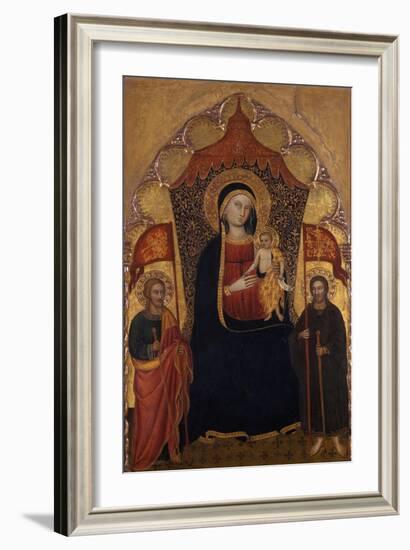 Enthroned Madonna and Child with the Apostle Jacob the Elder and St. Ranieri, C.1410-20-Turino Vanni-Framed Giclee Print