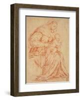 Enthroned Madonna and Child-Bassano-Framed Art Print
