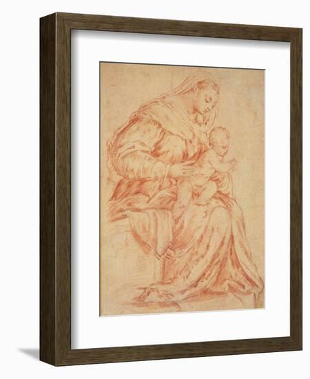 Enthroned Madonna and Child-Bassano-Framed Art Print