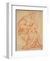 Enthroned Madonna and Child-Bassano-Framed Art Print