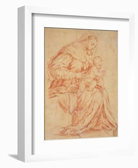 Enthroned Madonna and Child-Bassano-Framed Art Print