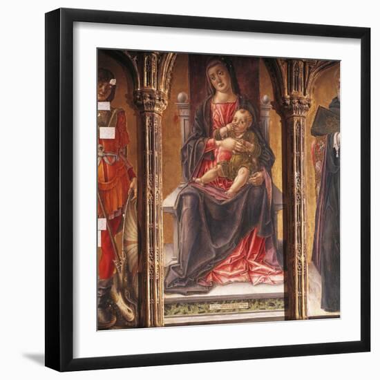 Enthroned Madonna, Detail of Triptych-null-Framed Giclee Print