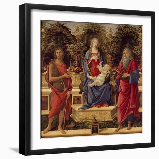 Enthroned Madonna with Child and Saints, 1485-Sandro Botticelli-Framed Giclee Print