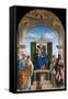 Enthroned Madonna with Child and Saints Peter, Romuald, Benedict and Paul, Ca 1595-Giovanni Battista Cima Da Conegliano-Framed Stretched Canvas