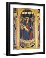 Enthroned Madonna with Child Between Angels with Musical Instruments-Vincenzo Foppa-Framed Giclee Print