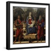 Enthroned Maria with Child with John the Baptist and John the Evangelist-Sandro Botticelli-Framed Giclee Print