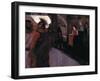 Enthroned Messalina (With Roman Centurion and Men in to gas)-Henri de Toulouse-Lautrec-Framed Art Print