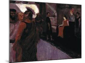 Enthroned Messalina (With Roman Centurion and Men in to gas)-Henri de Toulouse-Lautrec-Mounted Art Print