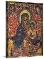 Enthroned Virgin with Child and Angels, Detail from Triptych. Ethiopia, 18th-19th Century-null-Stretched Canvas