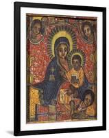 Enthroned Virgin with Child and Angels, Detail from Triptych. Ethiopia, 18th-19th Century-null-Framed Giclee Print