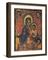 Enthroned Virgin with Child and Angels, Detail from Triptych. Ethiopia, 18th-19th Century-null-Framed Giclee Print