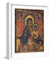 Enthroned Virgin with Child and Angels, Detail from Triptych. Ethiopia, 18th-19th Century-null-Framed Giclee Print