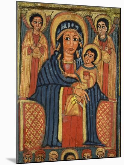 Enthroned Virgin with Child and Angels, Detail from Triptych. Ethiopia 18th-19th Century-null-Mounted Giclee Print