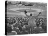 Enthusiastic Fan Cheering in Stands During Cuban Baseball Game-Mark Kauffman-Stretched Canvas