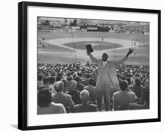 Enthusiastic Fan Cheering in Stands During Cuban Baseball Game-Mark Kauffman-Framed Photographic Print