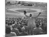 Enthusiastic Fan Cheering in Stands During Cuban Baseball Game-Mark Kauffman-Mounted Photographic Print