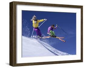 Enthusiastic Skiers-null-Framed Photographic Print