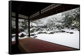 Entoku-in temple garden in winter, Kyoto, Japan, Asia-Damien Douxchamps-Framed Stretched Canvas