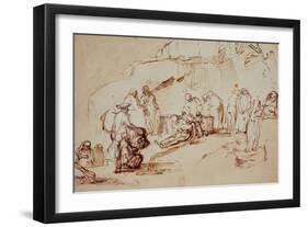 Entombment of Christ-Rembrandt van Rijn-Framed Giclee Print