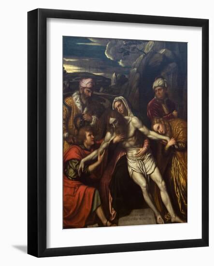 Entombment of Christ-Moretto Da Brescia-Framed Art Print