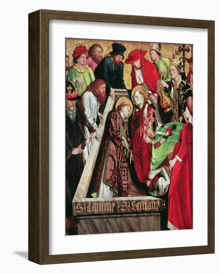 Entombment of St. Stephen and St. Lawrence in Rome, from the Altarpiece of St. Stephen, C.1470 (Oil-Michael Pacher-Framed Giclee Print