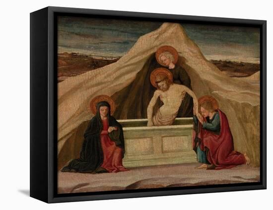 Entombment (Oil on Panel)-Domenico Veneziano-Framed Stretched Canvas