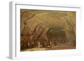 Entrance and Interior of a Cave Used as a Warehouse for Salt in Dieppedalle, C.1798-Jean-Pierre Houel-Framed Giclee Print