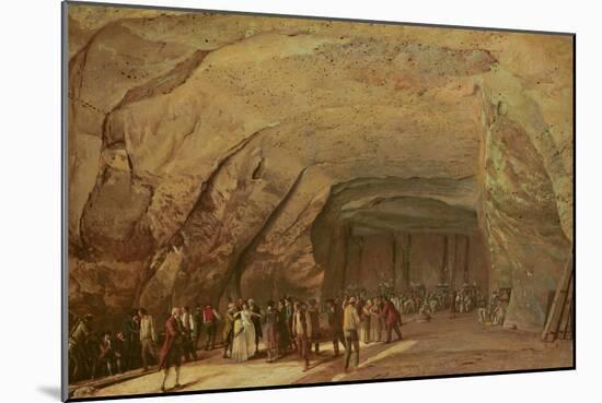 Entrance and Interior of a Cave Used as a Warehouse for Salt in Dieppedalle, C.1798-Jean-Pierre Houel-Mounted Giclee Print