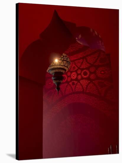 Entrance and Lantern in a Riad in the Medina, Marrakech, Morocco-David H. Wells-Stretched Canvas