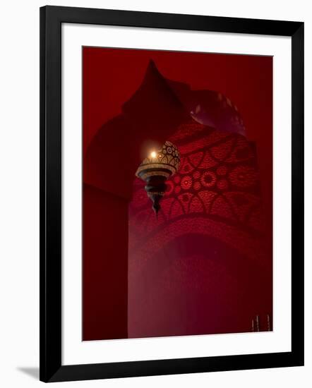 Entrance and Lantern in a Riad in the Medina, Marrakech, Morocco-David H. Wells-Framed Photographic Print