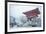 Entrance gate of Kiyomizu-dera Temple during snow storm, UNESCO World Heritage Site, Kyoto, Japan,-Damien Douxchamps-Framed Photographic Print