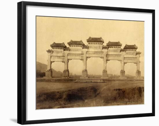 Entrance Gate of the Ming 13 Mausoleums (China)-John Thomson-Framed Photographic Print