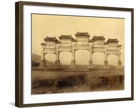 Entrance Gate of the Ming 13 Mausoleums (China)-John Thomson-Framed Photographic Print