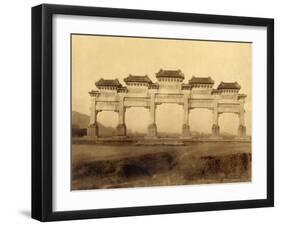 Entrance Gate of the Ming 13 Mausoleums (China)-John Thomson-Framed Photographic Print