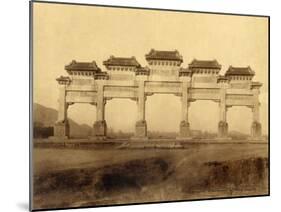 Entrance Gate of the Ming 13 Mausoleums (China)-John Thomson-Mounted Photographic Print