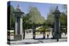 Entrance gate to the Parque del Retiro in Madrid, Spain-null-Stretched Canvas