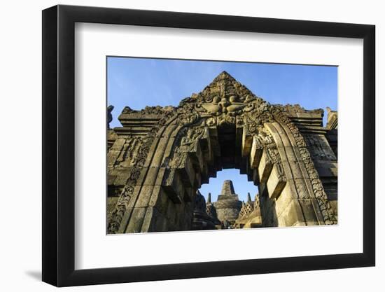 Entrance Gate to the Temple Complex of Borobodur, Java, Indonesia, Southeast Asia, Asia-Michael Runkel-Framed Photographic Print