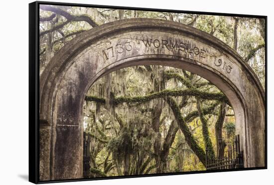 Entrance gate to Wormsloe Plantation, Savannah, Georgia.-Richard T Nowitz-Framed Stretched Canvas